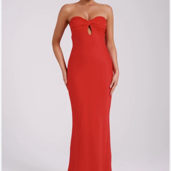 Meshki red long strapless dress NEW WITH TAGS - Picture 1 of 7